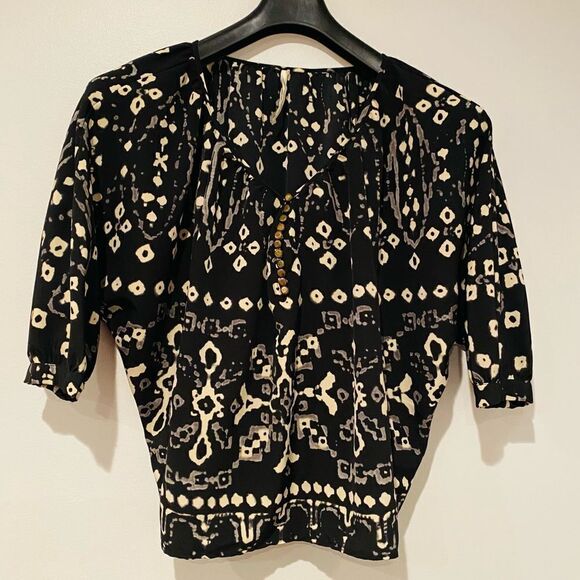 Twelfth Street by Cynthia Vincent Abstract Print Button Top Blouse Size Small - Picture 1 of 5